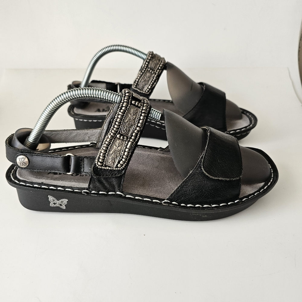 Alegria Verona Womens Black Leather Embellished Beaded Sandals EU 40 US …